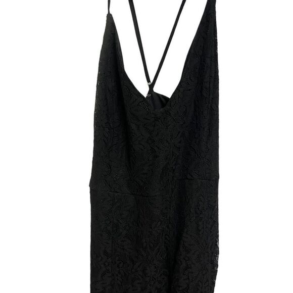 Lulu’s Black Lace Maxi High Side Slit Dress Size Large - Picture 4 of 9